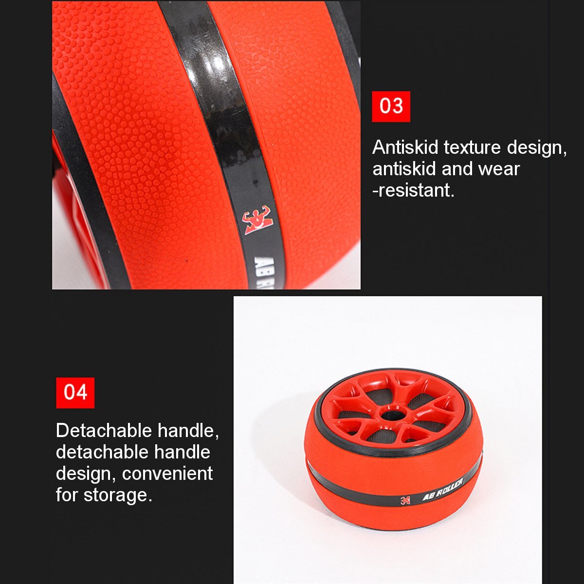 Ρόδα Εκγύμνασης Κοιλιακών - Abdominal Muscle Fitness Wheel Κόκκινο - Μαύρο